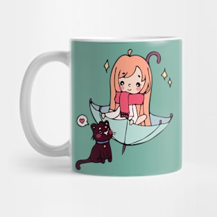 Cute girl with the cat Mug